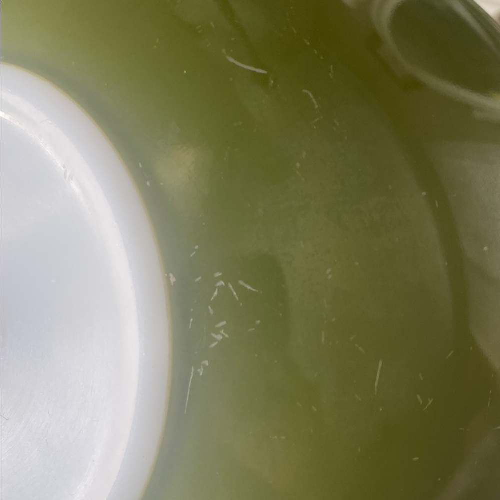 Vintage, Pyrex Nesting Mixing Bowl, Avocado Green, 404, 4 Quart - Picture 7 of 9